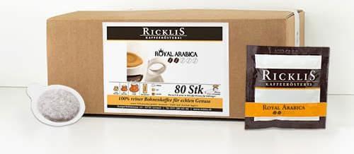 Produktbild RickliS Kaffeerösterei Royal Arabica (80 x Port.)