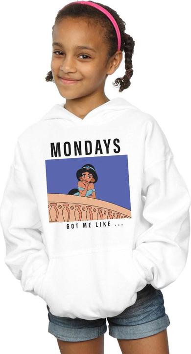 Immagine prodotto Disney Princess Jasmine Mondays Got Me Like Felpa con Cappuccio Ragazze (152, 158)