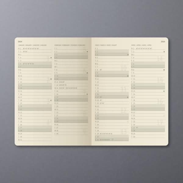 Productafbeelding Sigel Dagkalender 2024 C2420 zwart, 1S/1T, SC, A5 (A5, Duits)
