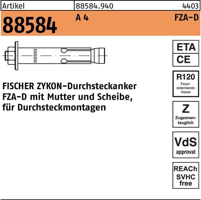 Produktbild Fischer Zykon-Durchstecka. FZA 18x100 M12 D/20A4 (10 Stk.)