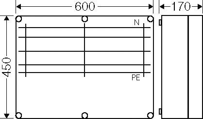 Immagine prodotto Hensel HEN Mi 6656 sbarre di distribuzione 630A, 5poli Custodia per sbarre di distribuzione Mi 600x450mm