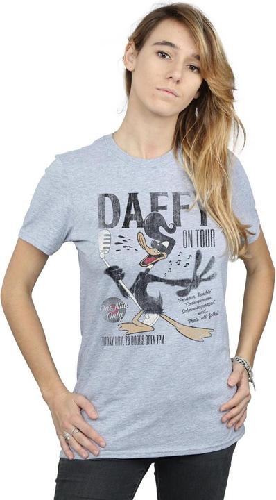Actual product image Looney Tunes Womens/Ladies Daffy Duck Concert Cotton Boyfriend T-Shirt (M)