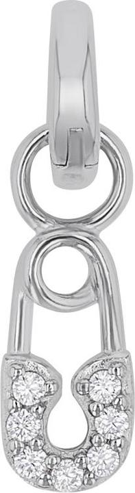 Amor Charms für Damen, 925 Sterling Silber, Zirkonia synth. | Sicherheitsnadel (Silber 925)