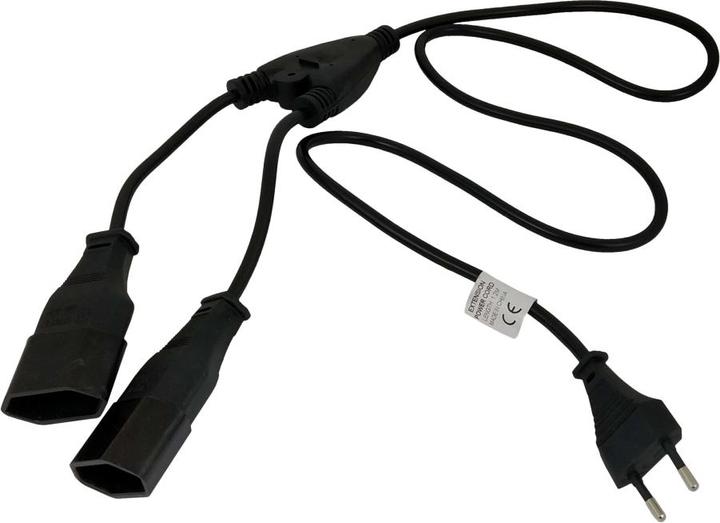 Actual product image Akyga power cable for notebook AK-RD-05A Y splitter CCA Europlug type C / 2x CEE 7/16 1.2 m (1.20 m, CEE 7/16)