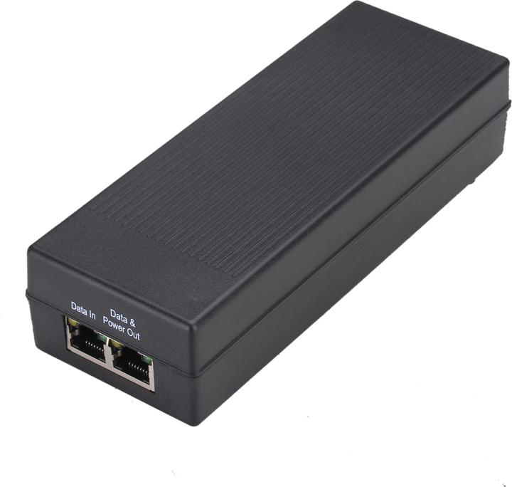Actual product image Jovision PoE injector 30 watt 802 af standard 10 100 1000 Mbits Current limitation Short-circuit protection (802.3af (PoE), 60 W)
