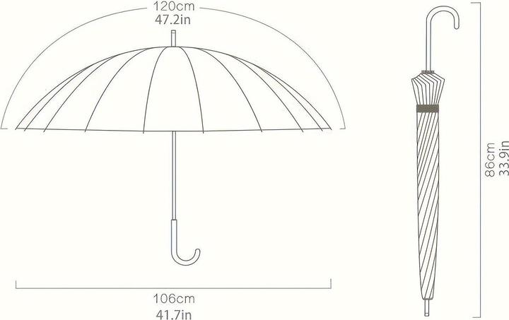 Image du produit Alopini Parapluie automatique coupe-vent et imperméable avec 16 baleines et une poignée en forme de J