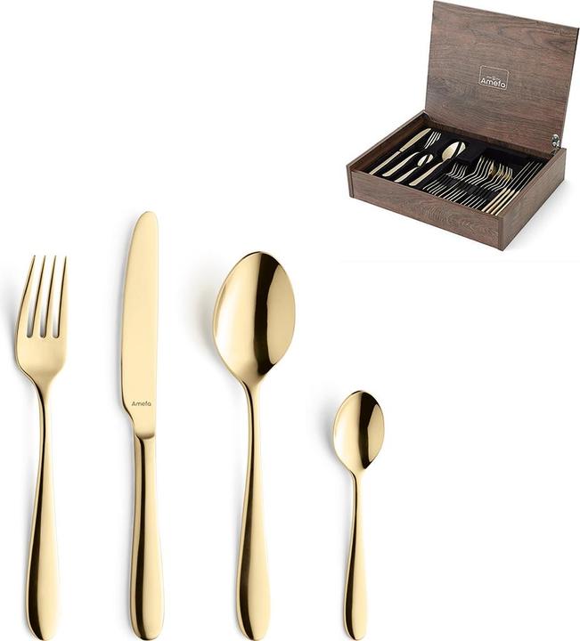 Produktbild Amefa OXFORD Besteckset 24-teilig PVD gold (24 Stück, Besteck Set)