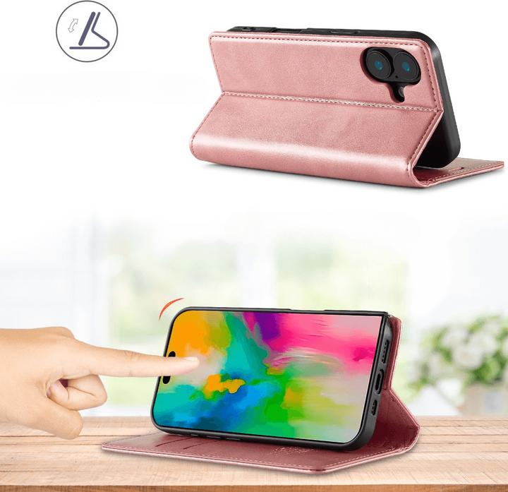 Actual product image LC.Imeeke iPhone 16 - Flip Case Vintage (Apple iPhone 16)
