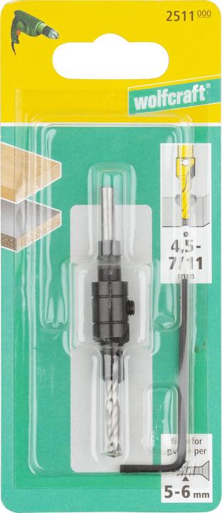 Immagine prodotto wolfcraft wolfcraft 1 Vorbohrer mit Senker ø3,2x12mm (12 mm, 3,2 mm)