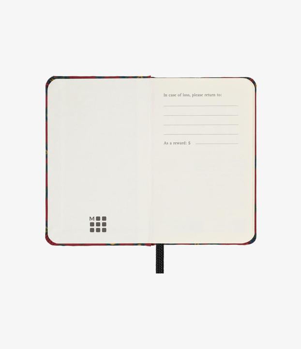 Actual product image Moleskine Silk notebook, XS, blank, hard cover, Bordeaux (Plain, Hardcover)