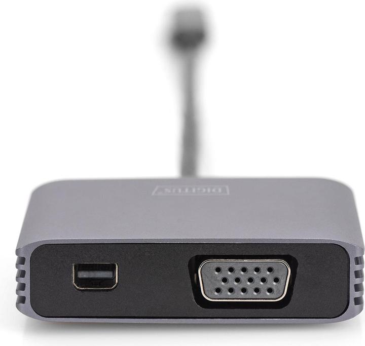 Image du produit Digitus Adaptateur graphique USB-C™ 4K 2 en 1 Mini DisplayPort + VGA (Mini DP, VGA, 20 cm)