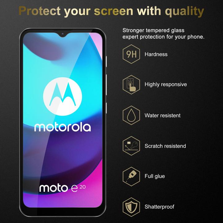 Produktbild Cadorabo Vollbild Displayschutzglas (1 Stück, Motorola Moto E40, Motorola E30, Motorola Moto E20)
