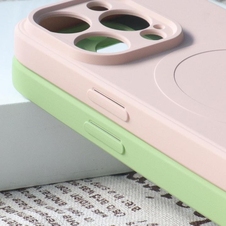 Produktbild Hurtel MagSafe-kompatible Silikonhülle für iPhone 15 Pro Silikonhülle – Creme (Apple iPhone 15 Pro)