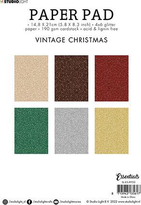 Actual product image art by marlene Paper Pad "Vintage Christmas" 24 Sheets Essentials (190 g/m²)