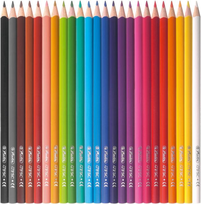 Actual product image Herlitz Triangular Crayons Box of 24 (Multicolored, Multicolor, 24 x)