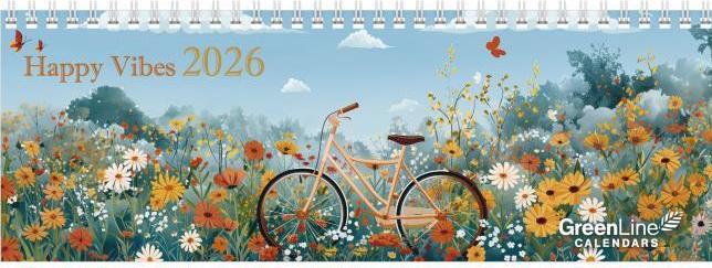Actual product image Greenline Happy Vibes 2026 - Tischquerkalender - Tischkalender - 29,7x10,5 (German)
