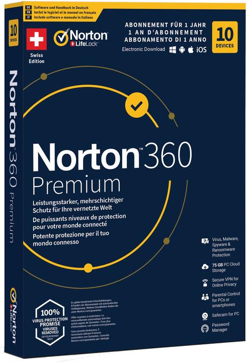 Produktbild Norton 360 Premium (10 User, 12 Monate)