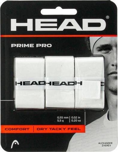 Actual product image Head Prime Pro Overgrip white (3 pcs)