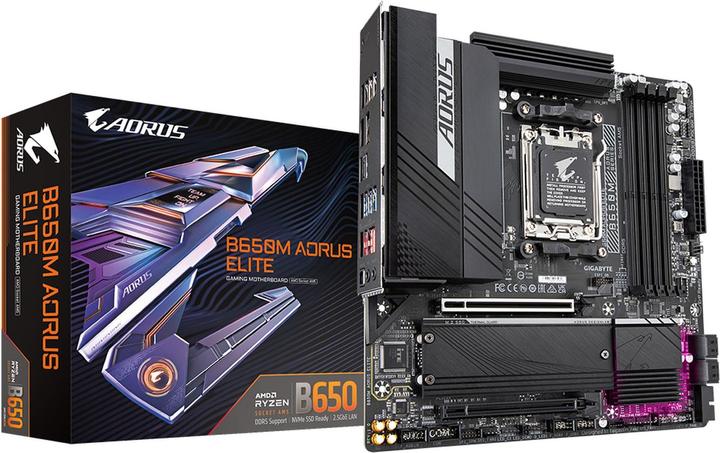 Produktbild Gigabyte MB GBT AMD AM5 B650M AORUS ELITE (AM5, AMD B650, ATX)