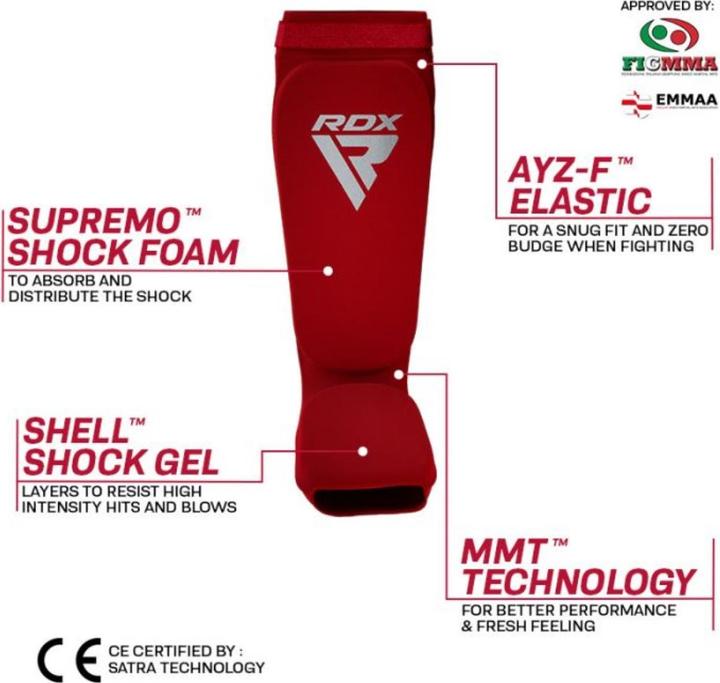 Actual product image Rdx Hosiery Shin Instep Foam Red-L (L)