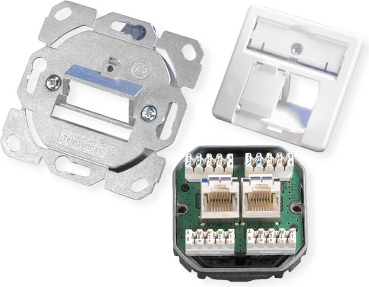 Immagine prodotto Telegärtner Scatola di giunzione AMJ45 8/8 K Up/50 Cat.6A bianco perlato RAL 1013, 2xRJ45