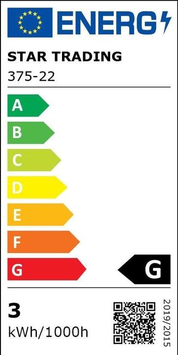 Label énergétique Star Trading G45 (E27, 3 W, 250 lm, 1 x, G)
