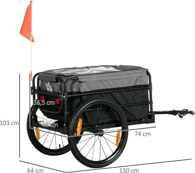 Actual product image Swisshandel24 2-in-1 bicycle trailer Cargo trailer Transport trailer for bicycle with 20 inch pneumatic tyres 40