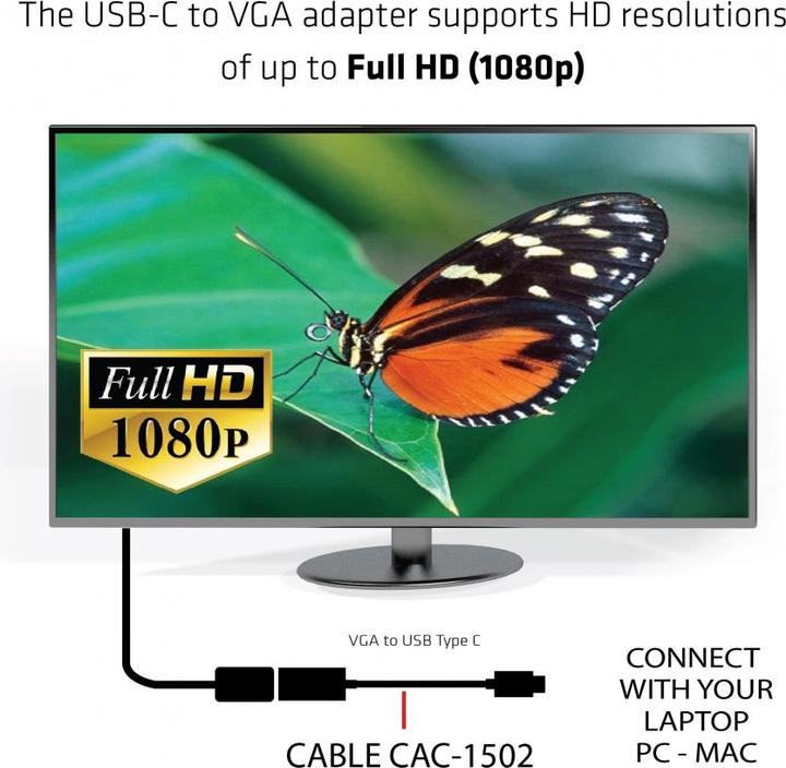 Produktbild Club 3D USB 3.1 Typ C zu (VGA, 10 cm)