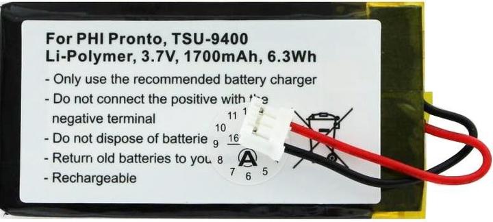 Image du produit Philips Batterie PRONTO TSU-9400 (1 pcs, Spécifique à l'appareil, 1700 mAh)