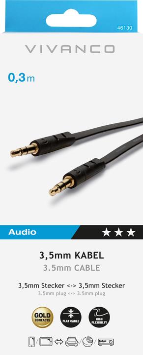 Immagine prodotto Vivanco Presa da 3,5 mm - Presa da 3,5 mm (0.30 m, Connettore da 3,5 mm (AUX))
