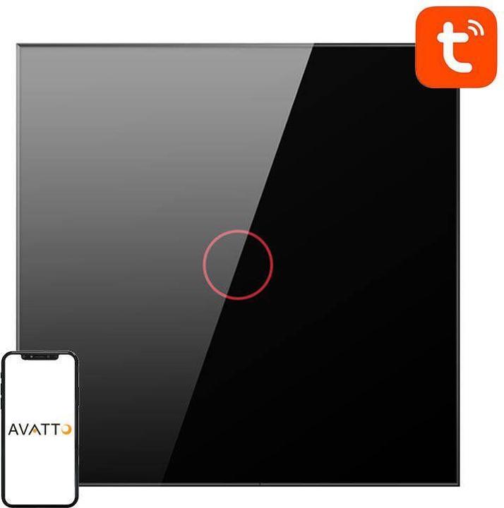 Actual product image Avatto Smart Light Switch WiFi TS02-EU-B1 1 Way TUYA (black)