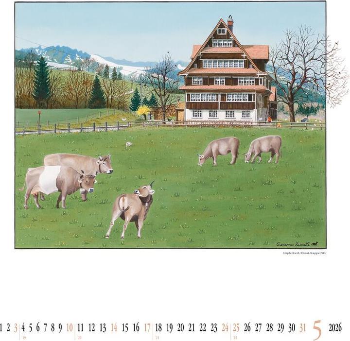 Produktbild SUSANNA Bildkalender Gemalte Bauernhäuser (Harter Einband)