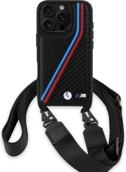 Actual product image BMW BMHCP16X23PSVTK iPhone 16 Pro Max 6.9" czarny/black hardcase M Edition Carbon Tricolor Lines (Apple iPhone 16 Pro Max)