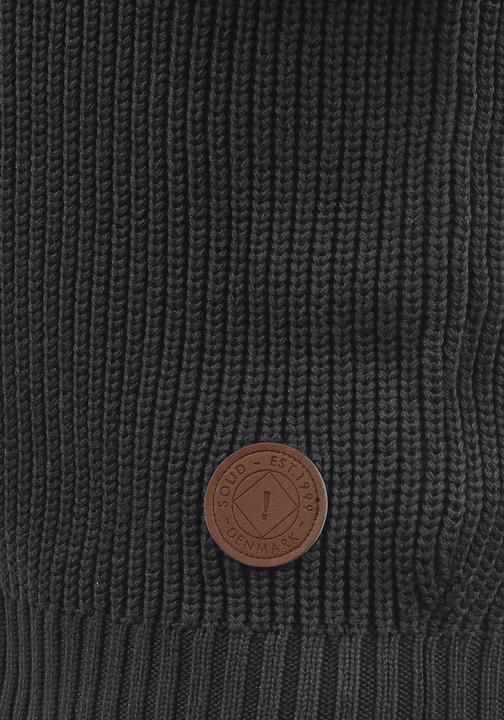 Actual product image Solid Xenos Men's Cardigan Chunky Knit Jacket With Funnel Neck Made Of 100% Cotton (L)