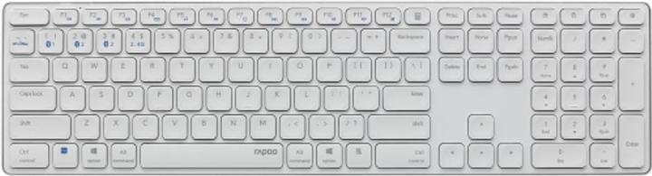 Actual product image Rapoo Kabellose Multimodus Tastatur E9800M, DE-Layout, Weiss (DE, Wireless)