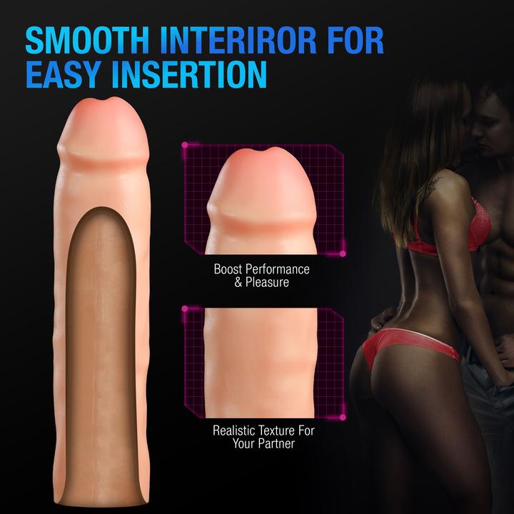 Actual product image Blush performance plus 2 inch silicone penis xtender beige