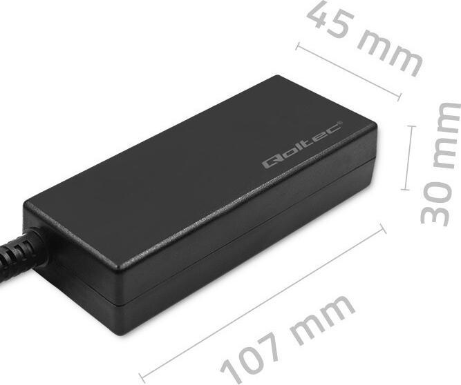 Actual product image Qoltec 51761 - Notebook - Indoor - 220 - 240 V - 50 - 60 Hz - 65 W - Black (65 W)