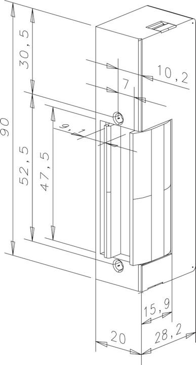 Actual product image Assa Abloy 9334 KL Angular EST 160mm 24V GSUniversal 9334---40335F91