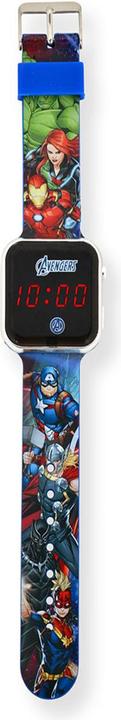 Image du produit Accutime Montre enfant LED Avengers (bleue), horloge numérique avec affichage LED de l'heure et de la (Montre numérique, 38 mm)