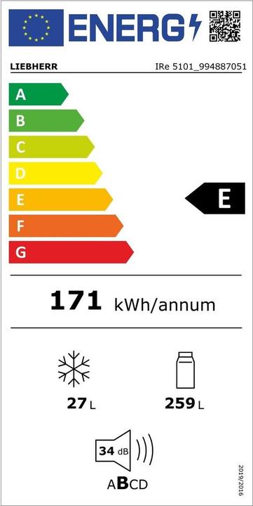 Energie-Label Liebherr IRe 5101 Pure (286 l)