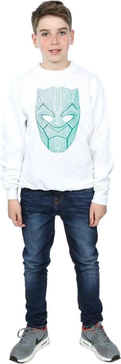 Actual product image Boys Black Panther Tribal Mask Sweatshirt (152, 158)