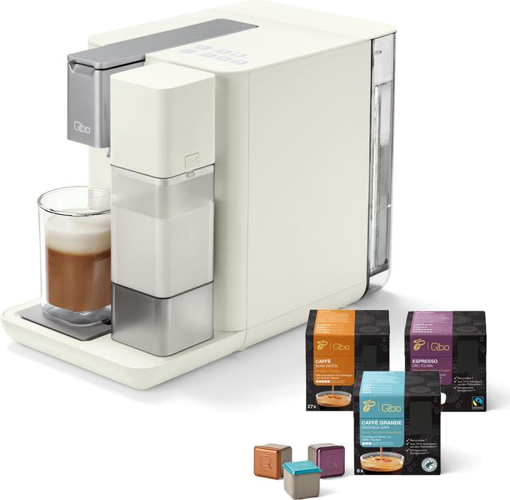 Actual product image Tchibo Qbo MILK MASTER premium capsule machine with milk frothing function incl. 24 recyclable Qbo capsules