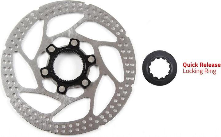 Clarks C-CL-160 mm brake disc, centre lock mount, locking ring for quick release, silver (160 mm)