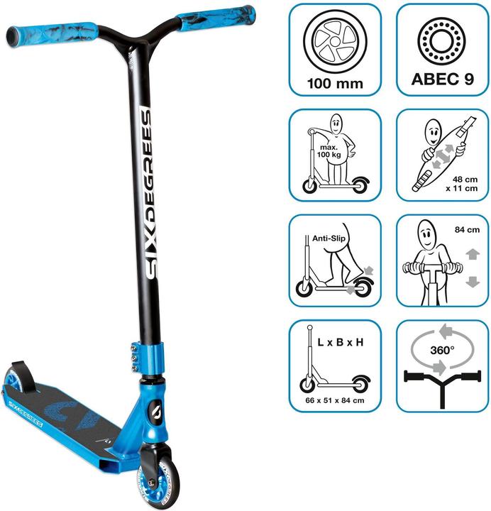 Actual product image Six Degrees Stuntscooter 100 mm blue