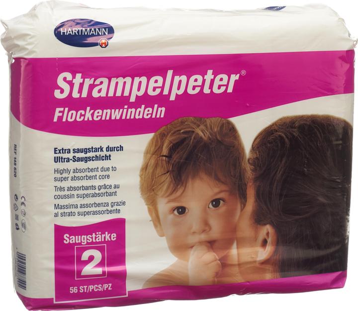 IVF Hartmann Flockenwindeln Saugstärke 2 (Gr. 2, Tragepack, 56 Stück)