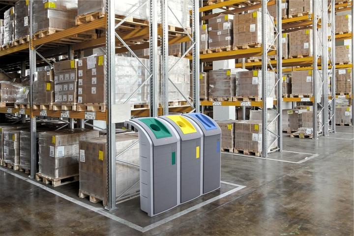 Actual product image Hailo ProfiLine WSB Design Plus XXXL, recyclables collector, 120 litres, silver (120 l)