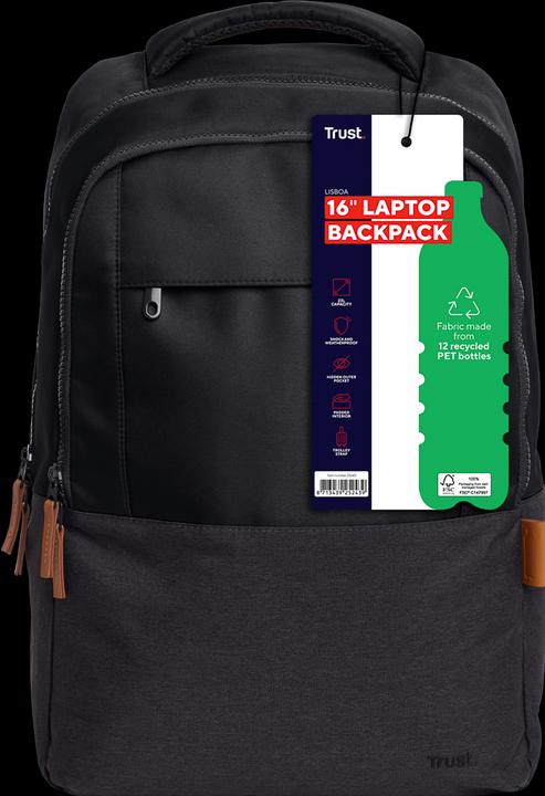 Actual product image Trust Lisboa 16 Backpack - Black (23 l)