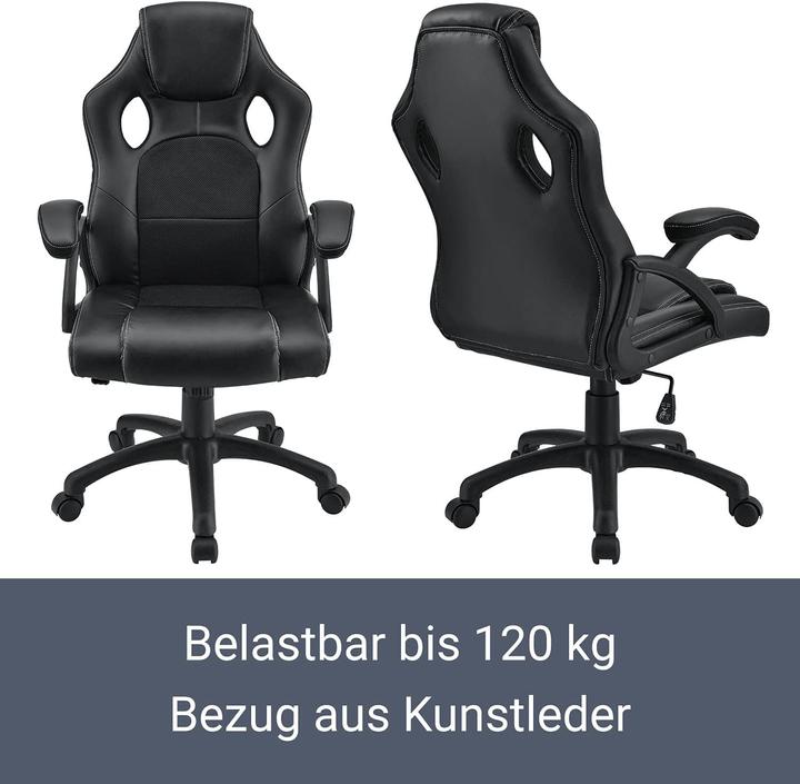 Actual product image Juskys Montreal Racing Desk Chair in Black
