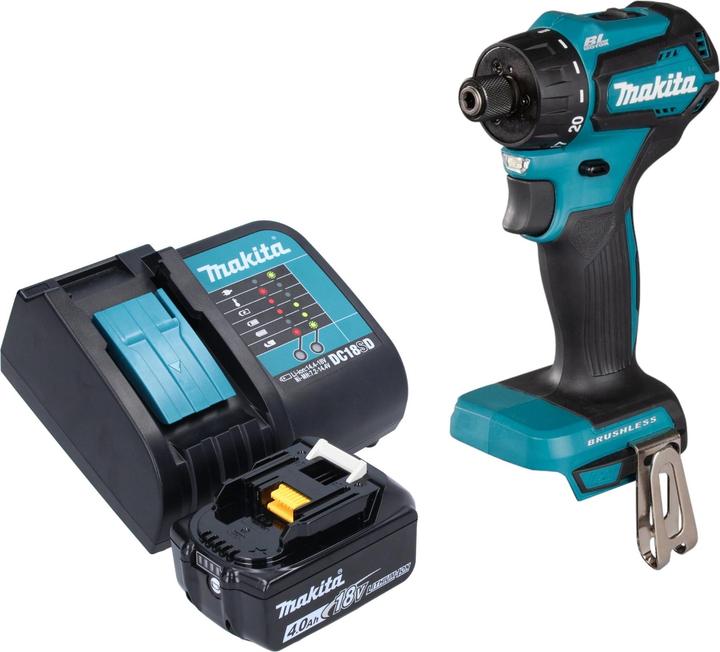 Actual product image Makita DDF 083 SM1 Cordless drill driver 18 V 40 Nm 1/4" brushless + 1x rechargeable battery 4.0 Ah +