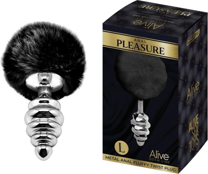 Produktbild Alive Anal-Vergnügens-Spiral-Metall-Fluffy-Dunkelviolet Grösse M